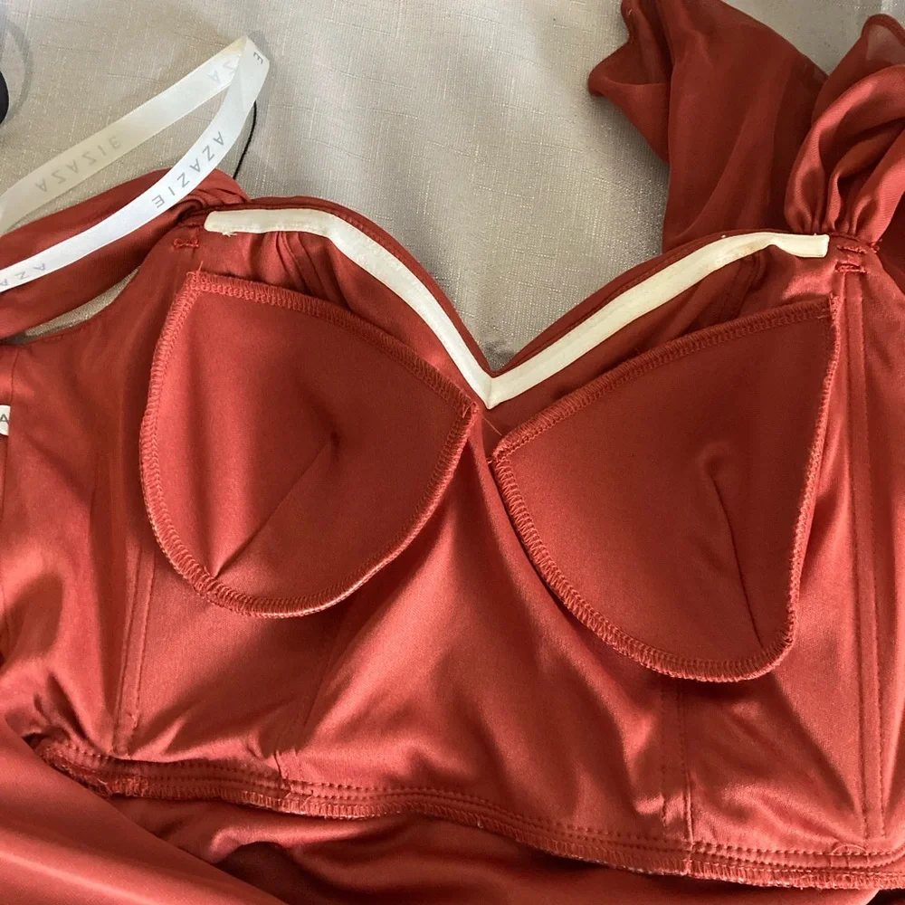 Azazie Yola Rust Bridesmaid Dress - Picture 9 of 10